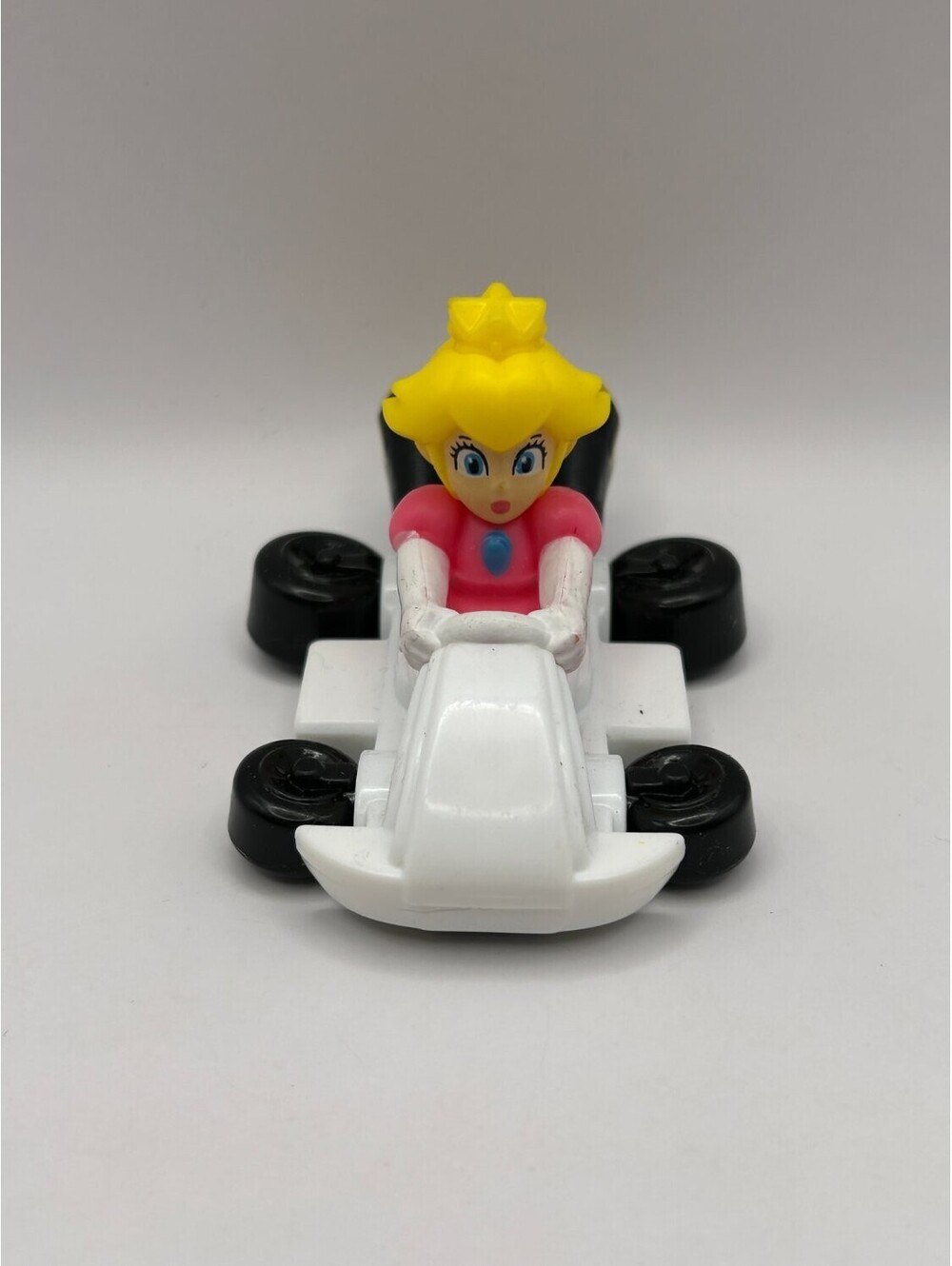 McDonald's Mario Kart Princess Peach Toy Car White Rolling wheels